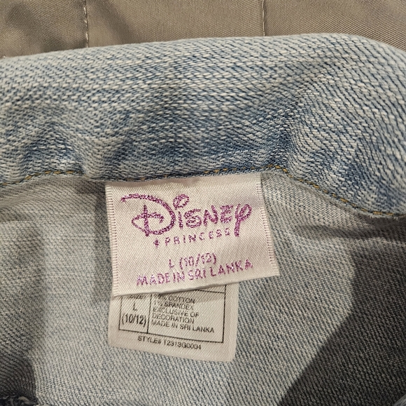 Disney Kids Denim Jacket with Floral Embroidery Large 10/12 - Picture 4 of 6